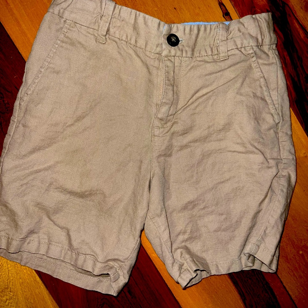 Janie and jack linen khaki shorts  euc size 7